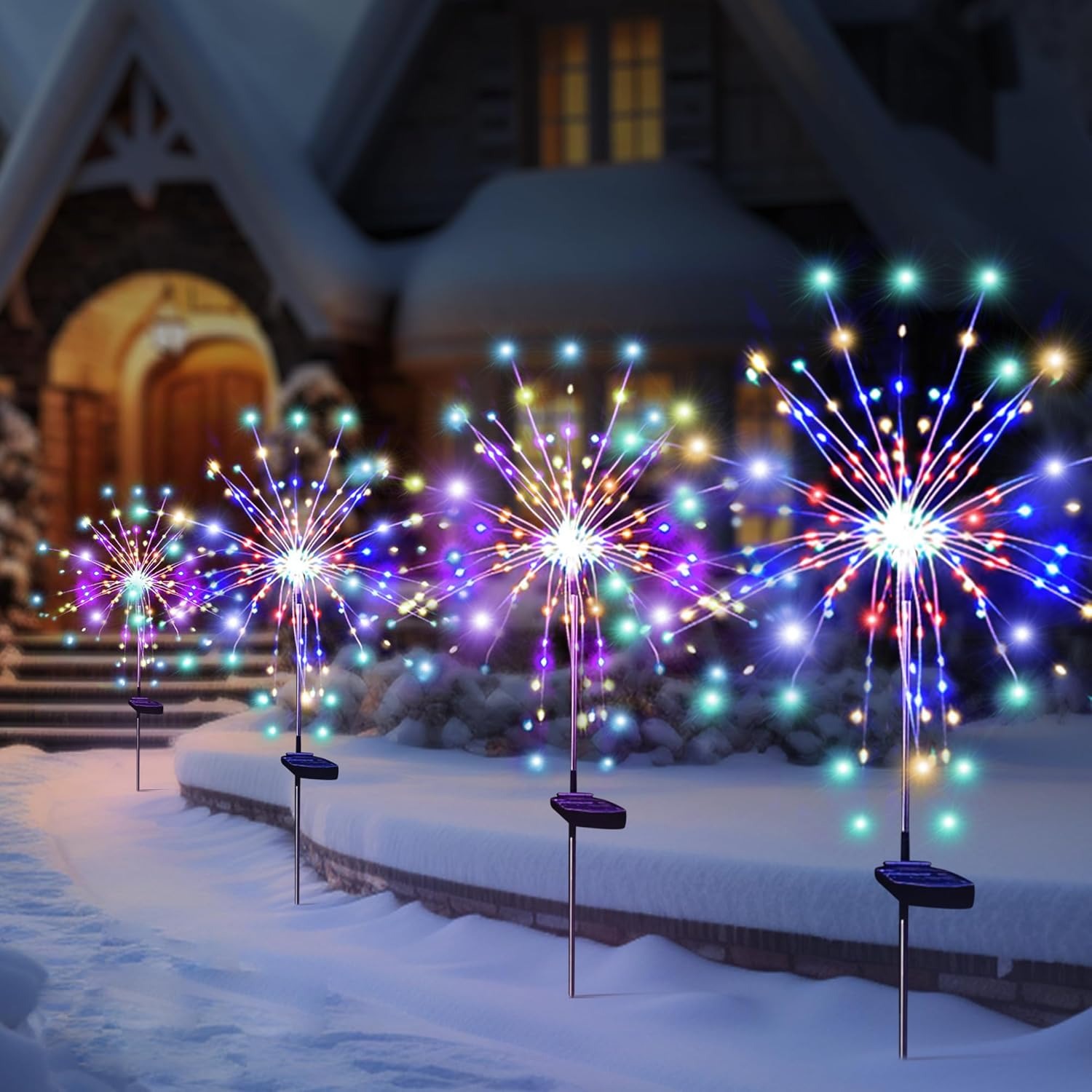 Outdoor Lighting Driveway - Солнечные светодиодные гирлянды-фейерверки для украшения сада,