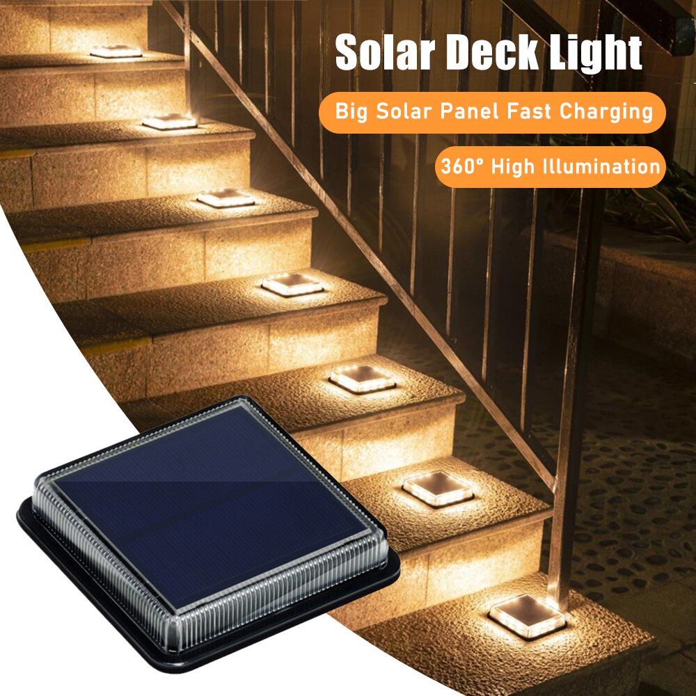 Outdoor Lighting On Stairs - 12 светодиодов, солнечная панель, максимальная Внешняя