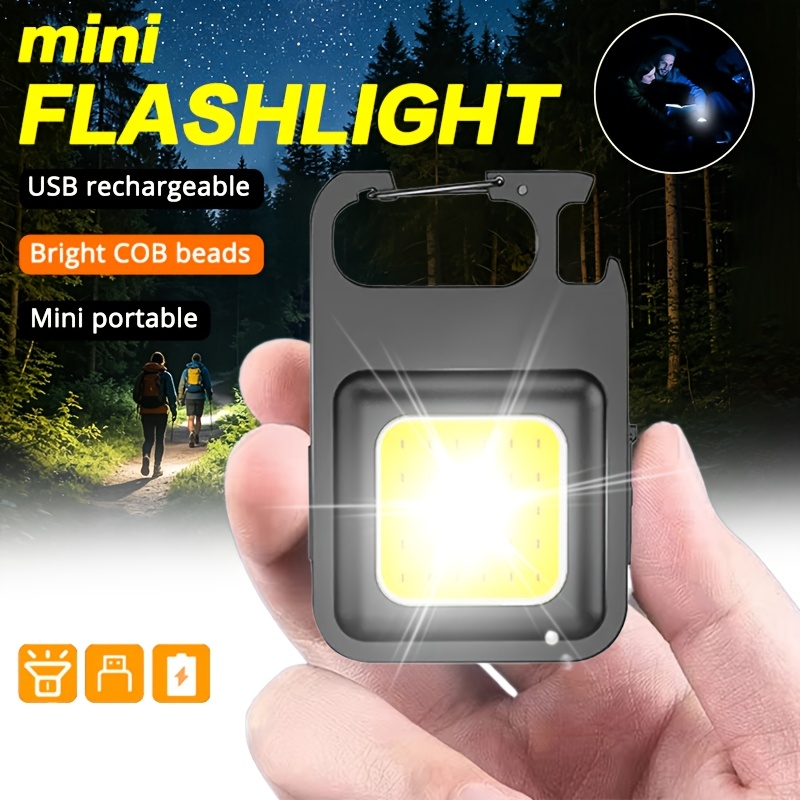 Outdoor Lighting Usb - Портативный мини-фонарик-брелок, многофункциональный кемпинговый фонарь, USB-перезаряжаемый,