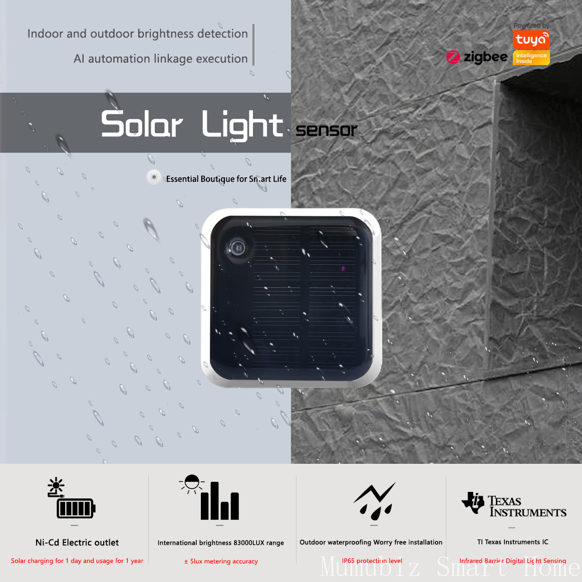 Outdoor Lighting Zigbee - Датчик солнечного света Tuya Zigbee -